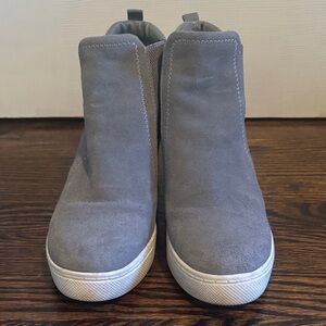 Gray Suede High-Top Sneakers